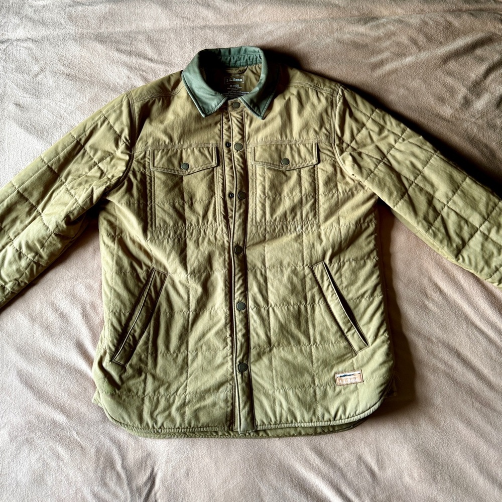 L.L. Bean Olive Green Lightweight Shirt Jacket